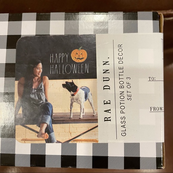 Rae Dunn Glass Potion Bottle Set of 3 TRICK OR TREAT, BOO, SPOOKY BRAND NEW! - Picture 2 of 5